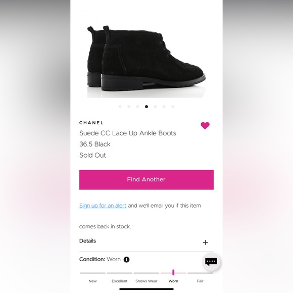 CHANEL Suede CC Lace Up Ankle Boots 36.5 Black - Picture 11 of 13